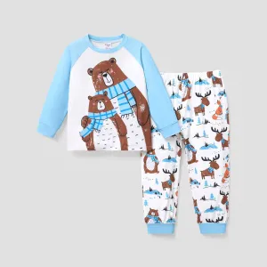2pcs Toddler Boy Casual Animal Pattern Pajamas #1211703