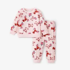 2pcs Toddler Girl Childlike Animal Pattern Pajama Set #1065702