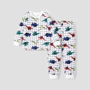 2pcs Toddler/Kid Boy Childlike Dinosaur Pattern Pajamas #1212636