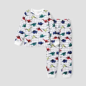 2pcs Toddler/Kid Boy Childlike Dinosaur Pattern Pajamas #1212640