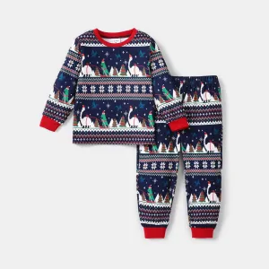 2pcs Toddler/Kid Boy Christmas Animal Print Pajamas Set #1170521