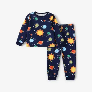 2pcs Toddler/Kid Boy Trendy Space Print Pajama Set #1166512