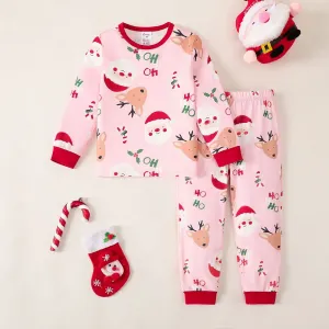 2pcs Toddler/Kid Girl Childlike Pretty Christmas Pajamas Set #1134454