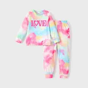 2pcs Toddler/Kid Girl Pretty Letter Pattern Pajama Set #1166533