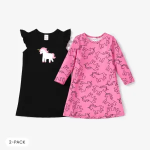 2pcs Toddler/Kid Girl Unicorn Pajamas Set #1095617