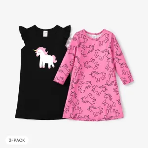 2pcs Toddler/Kid Girl Unicorn Pajamas Set #1095621