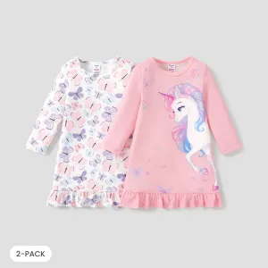2pcs Toddler/Kid Girl Unicorn Pajamas Set #1095781