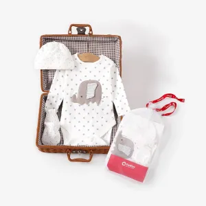 3pcs Baby Girl/Boy Super Soft Animal Elephant Pattern Gift Set #1096044