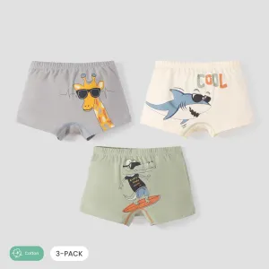3PCS Boys' Animal Pattern Casual Underwear Set #1165100