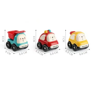 3pcs Soft Cars Toys for Toddlers Boys Girls, Soft Soft & Sturdy Pull Back Car Toy for Babies Infant Birthday Gifts
