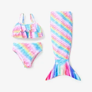 3pcs Toddler/Kid Girl Sweet Ruffled Swimsuits Set #1319069