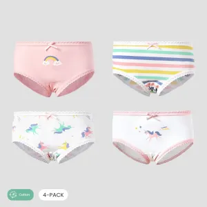 4pcs Kid Girl 3D Hyper-Tactile Cotton Cute Animal Print Underwear Set #1189020