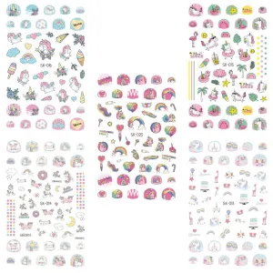 5-pack Varieties of Pattern Self-adhesive DIY Nail Stickers for Girls