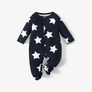 Baby Boy Basic Geometric Printed Long Sleeve Pajama #1067040