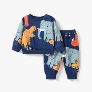 Baby Boy Camouflage Thick Padding Coat or Animal-patterned Set #1317183