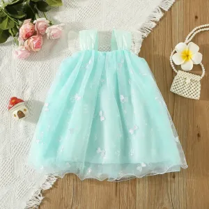 Baby Girl/Toddler Girl Butterfly Mesh Multi-layered Dress #1190351