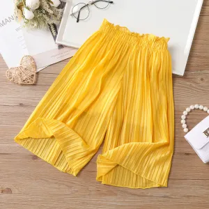 Baby/Kid Girl Sweet Solid Color Loose Casual Pants #1329843