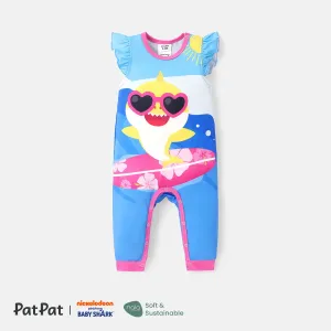 Baby Shark Baby Boy/Girl Flutter-sleeve Graphic Striped Naiaâ¢ Jumpsuit #917385