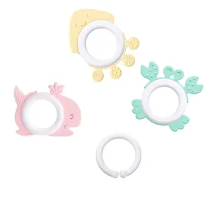 Baby Teether Fruit Shape Baby Teethers with Rattle Infant Teething Toys #1045283