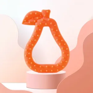 Baby Teether Toys Toddle Safe Pear Teething Ring Silicone Chew Dental Care Toothbrush Nursing Beads Gift For Infant #896278