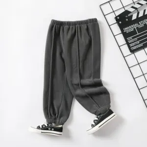 Baby/Toddler Boy Solid Color Plush Fabric Casual Pant #1088058