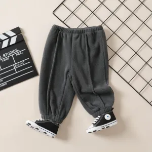 Baby/Toddler Boy Solid Color Plush Fabric Casual Pant #1088070