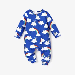 Baby/Toddler Girl/Boy Casual Rainbow Pattern Zipper Pajama #1213162
