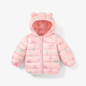 Baby/Toddler Girl Childlike 3D Ear Design Unicorn Hooded Winter Coat #1068954