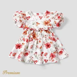 Baby/Toddler Girl Elegant Loose Dress with Puff Sleeve #1326770