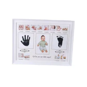 Baby's First-Year Photo Frame - Creative Memory Frame with Hand and Footprint Ink #1211542