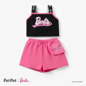 Barbie 2pcs Toddler/Kids Girls Alphabet  Print Tank Top with Short Set #1332990