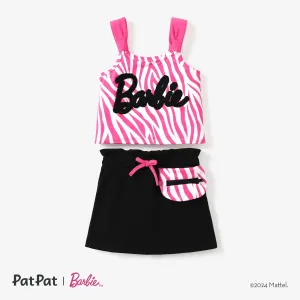 Barbie 2pcs Toddler/Kids Girls Striped Patch Pocket Skirts Set #1332170