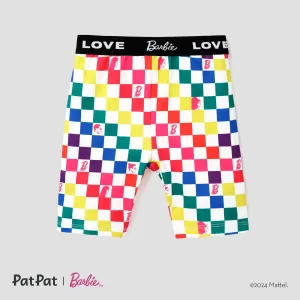 Barbie Color checkerboard/color love letter stripe cycling pants #1320839
