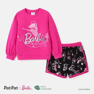 Barbie Kid Girl 2pcs Figure Letter Print Long-sleeve Top or Naiaâ¢ Dolphin Shorts #1055365
