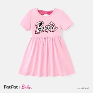 Barbie Toddler/Kid Girl Back Bowknot Design Cotton Short-sleeve Dress #233512