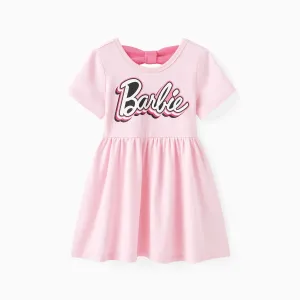 Barbie Toddler/Kid Girl Back Bowknot Design Cotton Short-sleeve Dress #862053