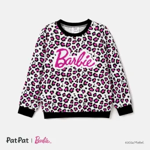 Barbie Toddler/Kid Girl Naiaâ¢ Letter Embroidered Leopard Pullover Sweatshirt #1054405