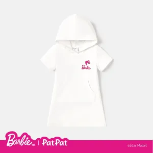 Barbie Toddler/Kid Girl Pocket Design Hooded Cotton Short-sleeve Dress #860587