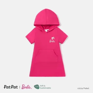 Barbie Toddler/Kid Girl Pocket Design Hooded Cotton Short-sleeve Dress #860603