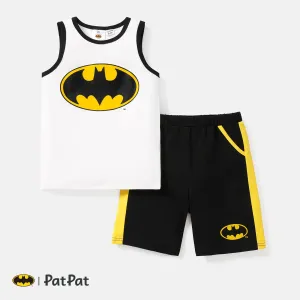 Batman 2pcs Kid Boy Cotton Tank Top and Colorblock Shorts Set #720616