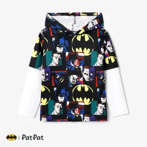 Batman Kid Boy Super Hero Character Print  Colorblock Top and Pants