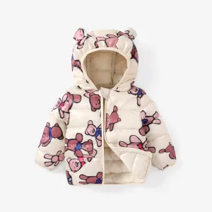Toddler/Kid Boy/Girl Bear Pattern Hooded Winter Coat #1080312