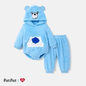 Care Bears Baby Boy/Girl Bear Expression Three-dimensional Hooded One Piece Jumpsuit and One Piece Pants Set #1076415