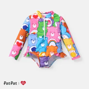 Care Bears Baby/Toddler Girl Allover Bear Print Long-sleeve One-piece Swimsuit #874792