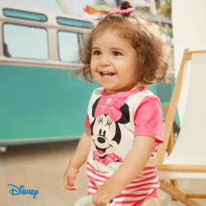 Disney Mickey and Friends Baby Boy/Girl Spliced Short-sleeve Graphic Striped Naiaâ¢ Romper #925177