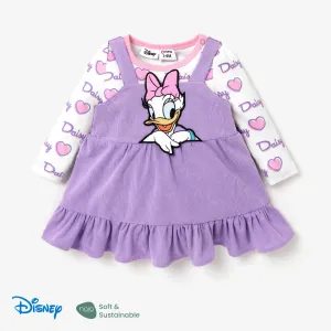 Disney Baby Girl 2pcs Naiaâ¢ Allover Print Long-sleeve Bodysuit and Character Embroidered Slip Dress Set #1213477