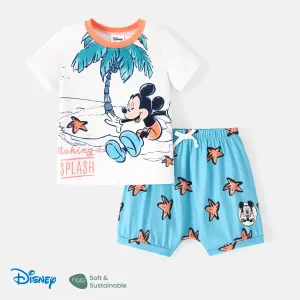 Disney Mickey and Friends Baby/Toddler Girl/Boy 2pcs Naiaâ¢ Character Print Short-sleeve Tee and Shorts Set #925405