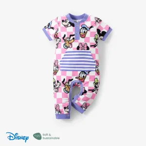 Disney Mickey and Friends 1pc Baby Boys/Girls Naiaâ¢ Plaid/Striped Short-Sleeve Romper #1331918