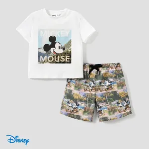 Disney Mickey and Friends 2pcs Toddle/Kid Boy Character Print T-shirt with Graphic Print Shorts Set #1332852
