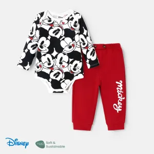 Disney Mickey and Friends Baby Boy 2pcs Naiaâ¢ Character Print Long-sleeve Bodysuit and Pants Set #1061253